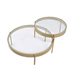 Andover Clear Glass & Gold Finish Coffee Table