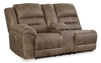 Ravenel Fossil Left-Arm Facing Power Reclining Loveseat With Console