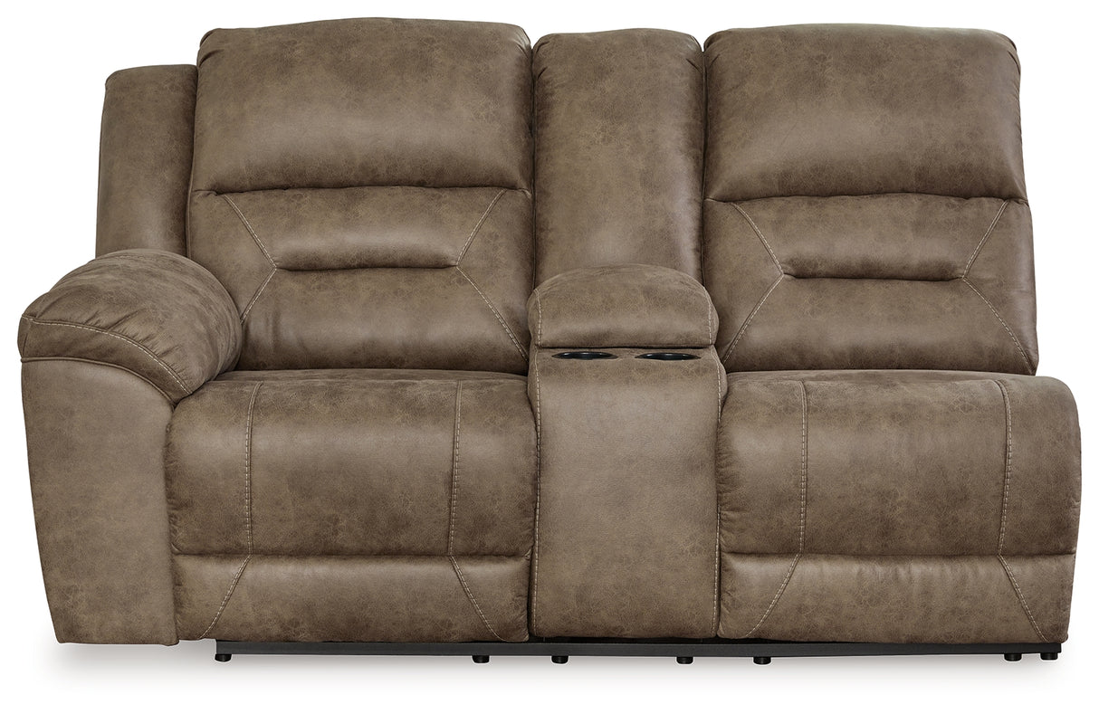 Ravenel Fossil Left-Arm Facing Power Reclining Loveseat With Console