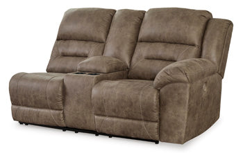 Ravenel Fossil Right-Arm Facing Power Reclining Loveseat With Console