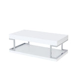 Aspers White Top & Chrome Finish Coffee Table