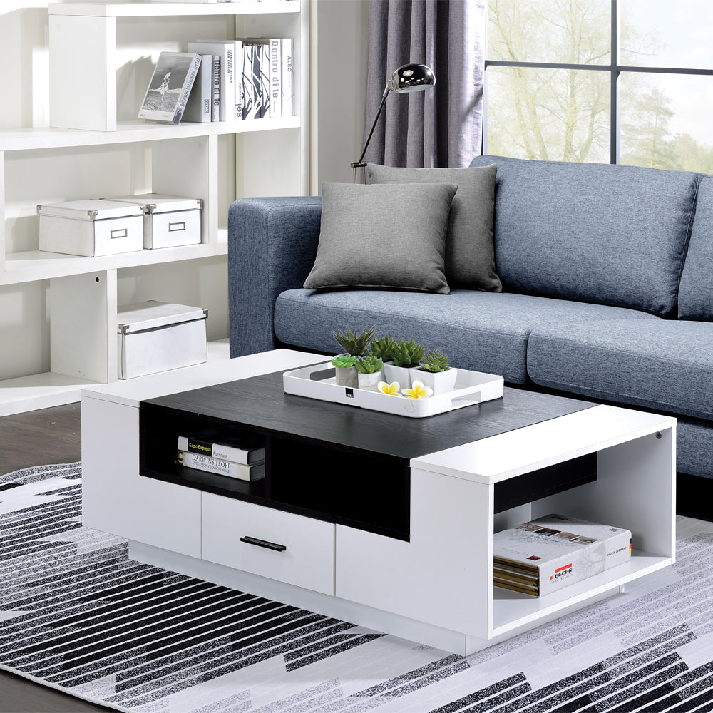 Armour White & Black Finish Coffee Table