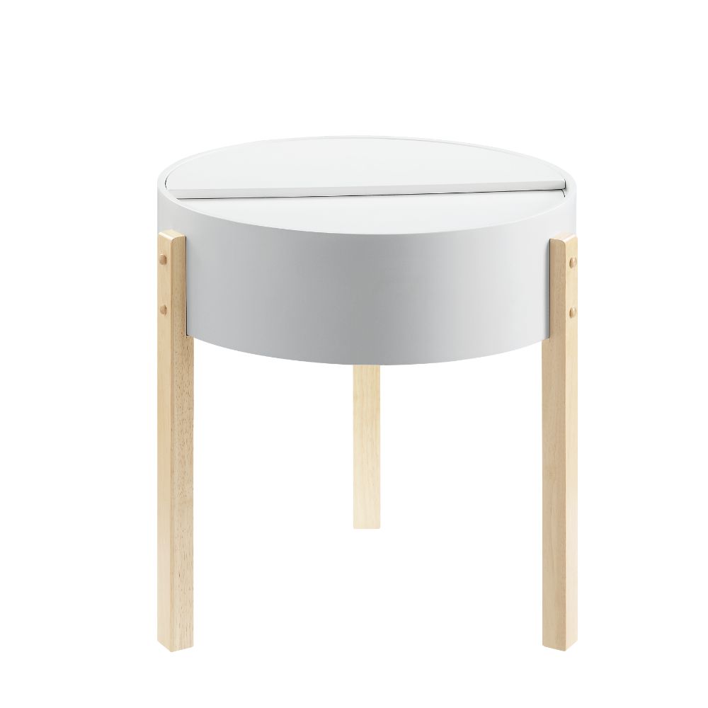 Bodfish White & Natural Finish End Table