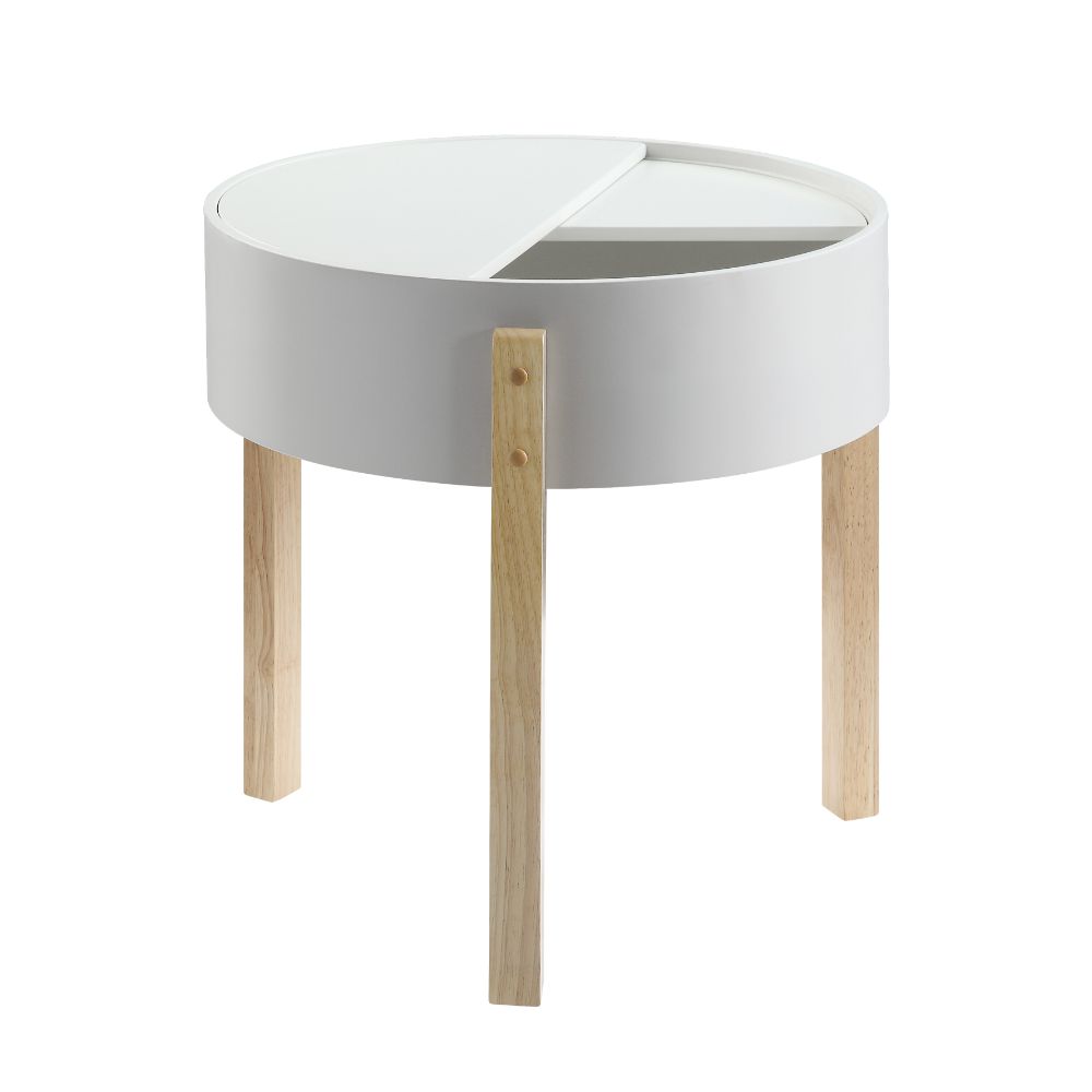 Bodfish White & Natural Finish End Table