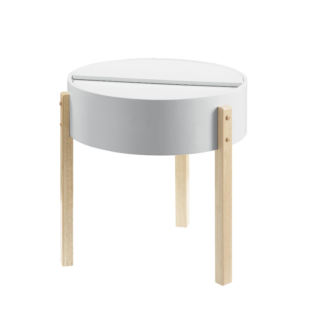 Bodfish White & Natural Finish End Table