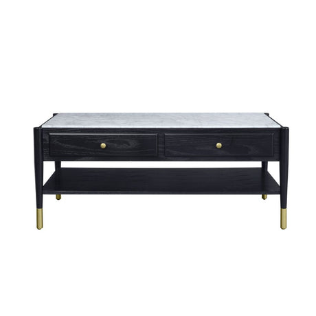 Atalia Marble Top & Black Finish Coffee Table