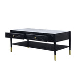 Atalia Marble Top & Black Finish Coffee Table