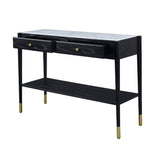 Atalia Marble Top & Black Finish Accent Table