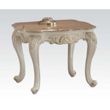 Chantelle Marble Top & Pearl White Finish End Table