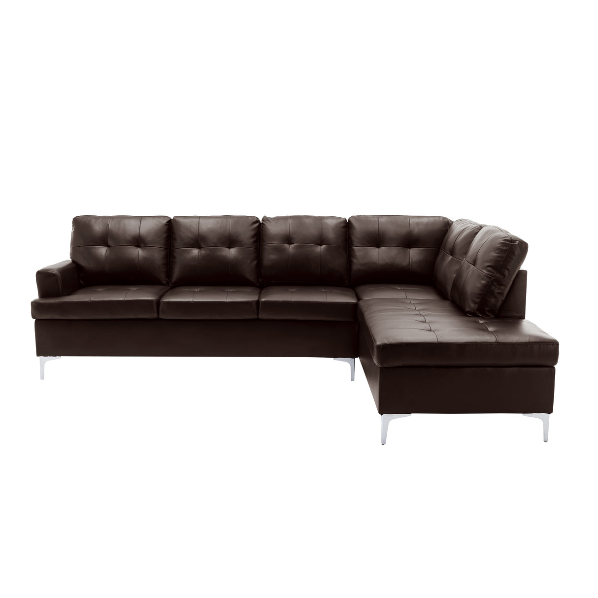 Barrington Exposed Metal Feet With Silver 2-Piece Sectional Right Chaise