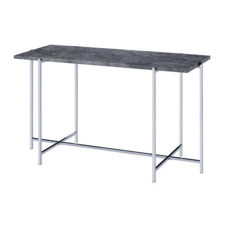 Adelae Faux Marble Top & Chrome Finish Accent Table