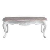 Ciddrenar Marble Top & White Finish Coffee Table