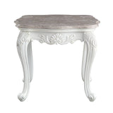 Ciddrenar Marble Top & White Finish End Table