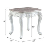 Ciddrenar Marble Top & White Finish End Table