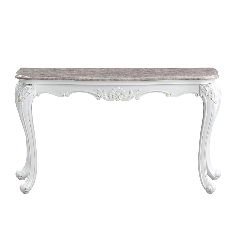 Ciddrenar Marble Top & White Finish Accent Table