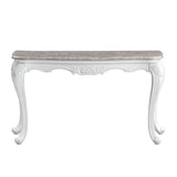 Ciddrenar Marble Top & White Finish Accent Table