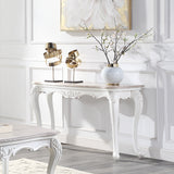 Ciddrenar Marble Top & White Finish Accent Table