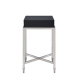 Belinut Black & Brushed Nickel Finish End Table