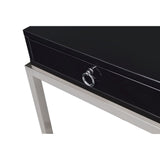 Belinut Black & Brushed Nickel Finish End Table