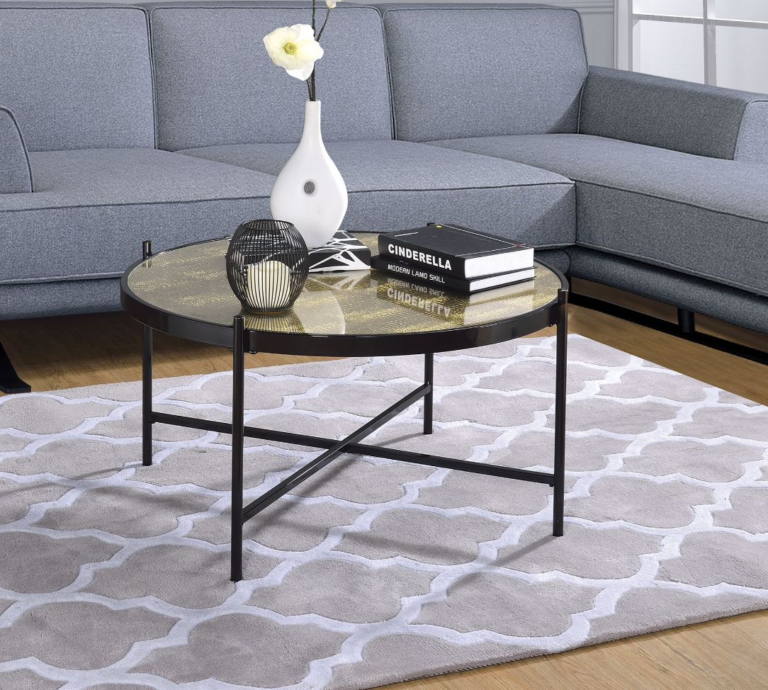 Bage Glass & Black Finish Ii Coffee Table