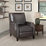 Berenson Exposed Wood Feet With Black Push Back Reclining Chair