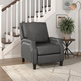 Berenson Exposed Wood Feet With Black Push Back Reclining Chair