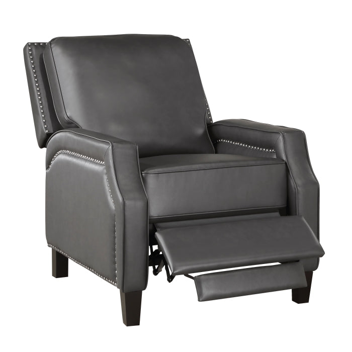 Berenson Exposed Wood Feet With Black Push Back Reclining Chair