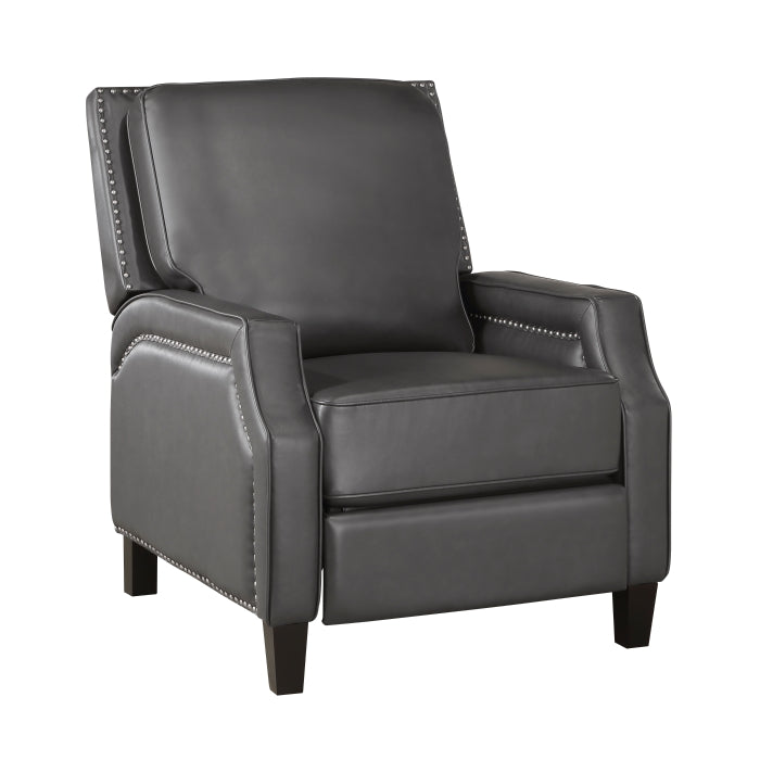 Berenson Exposed Wood Feet With Black Push Back Reclining Chair