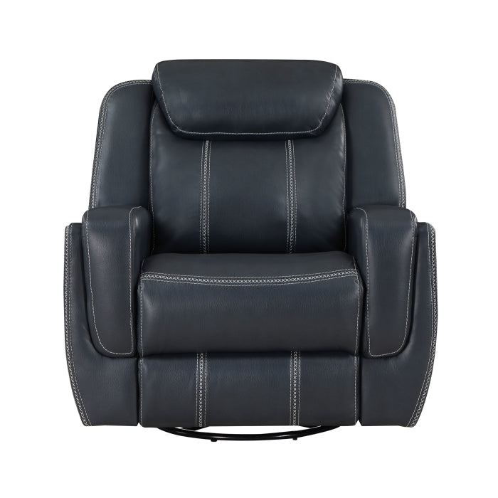 Littleton Blue Swivel Glider Reclining Chair