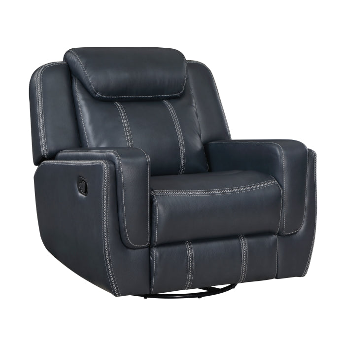 Littleton Blue Swivel Glider Reclining Chair