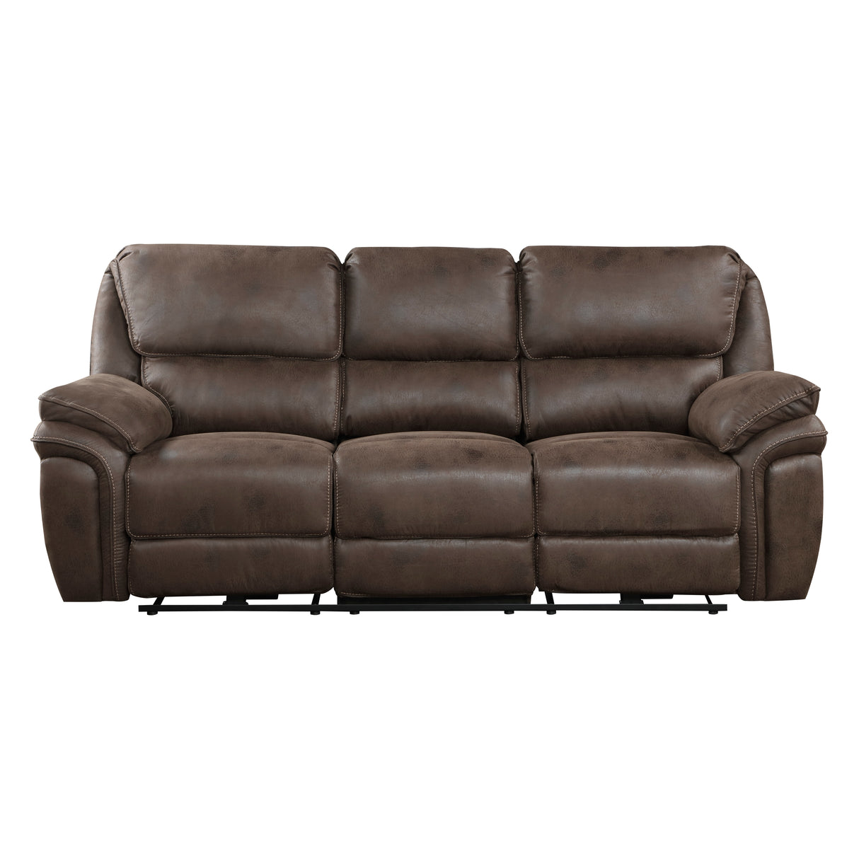 Proctor Brown Microfiber Power Double Reclining Sofa