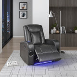 Turbo Power Reclining Chair With Wireless Charger, Cooling Cup-Holder, Storage Arms, Speakers, Led Light And Usb Port