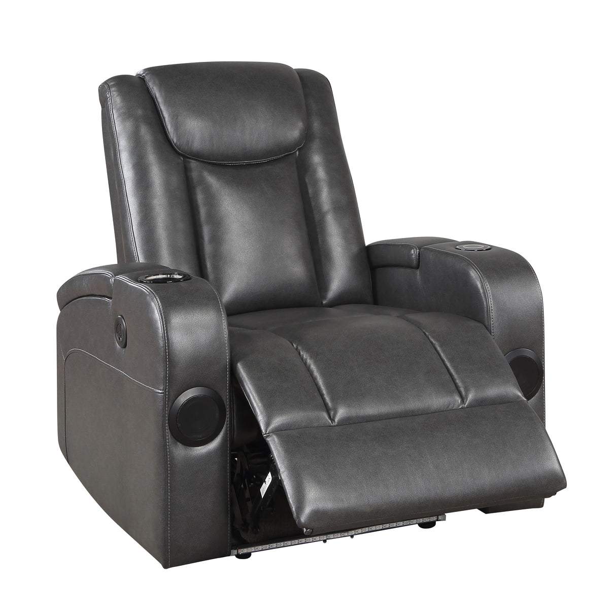 Turbo Power Reclining Chair With Wireless Charger, Cooling Cup-Holder, Storage Arms, Speakers, Led Light And Usb Port