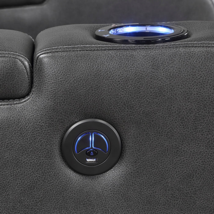 Turbo Power Reclining Chair With Wireless Charger, Cooling Cup-Holder, Storage Arms, Speakers, Led Light And Usb Port