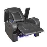 Turbo Power Reclining Chair With Wireless Charger, Cooling Cup-Holder, Storage Arms, Speakers, Led Light And Usb Port