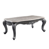 Ariadne Marble Top & Platinum Finish Coffee Table