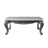 Ariadne Marble Top & Platinum Finish Coffee Table