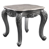 Ariadne Marble Top & Platinum Finish End Table