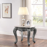 Ariadne Marble Top & Platinum Finish End Table