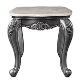 Ariadne Marble Top & Platinum Finish End Table