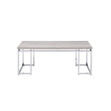 Chafik Natural Oak & Chrome Finish Coffee Table