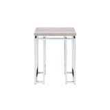 Chafik Natural Oak & Chrome Finish End Table