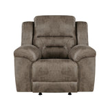 Hazen Brown Microfiber Rocker Reclining Chair