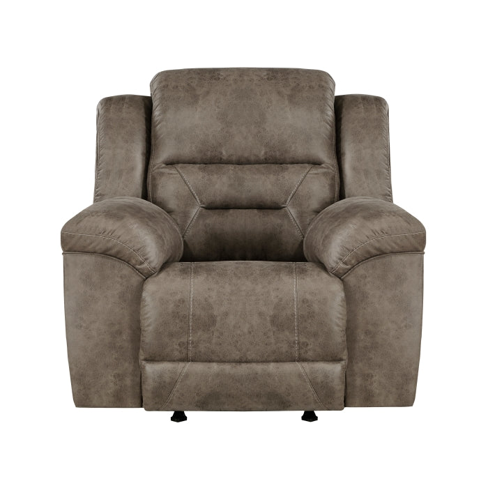 Hazen Brown Microfiber Rocker Reclining Chair