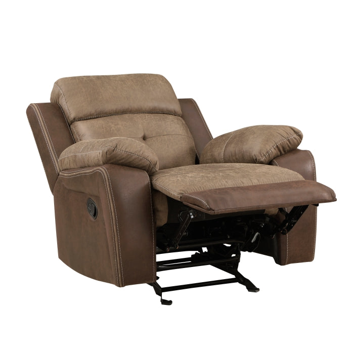 Glendale Brown Microfiber Glider Reclining Chair