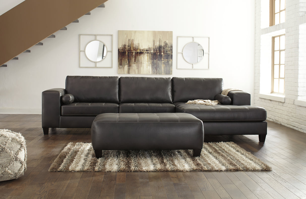 Nokomis 2-Piece Sectional with Chaise and Oversized Accent Ottoman