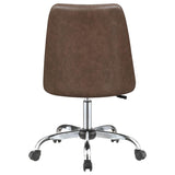 Althea Upholstered Tufted Back Office Chair Brown And Chrome