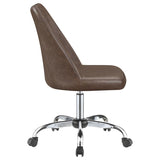 Althea Upholstered Tufted Back Office Chair Brown And Chrome