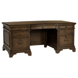 Hartshill Burnished Oak 72-Inch 7-Drawer Executive Desk