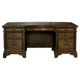 Hartshill Burnished Oak 72-Inch 7-Drawer Executive Desk